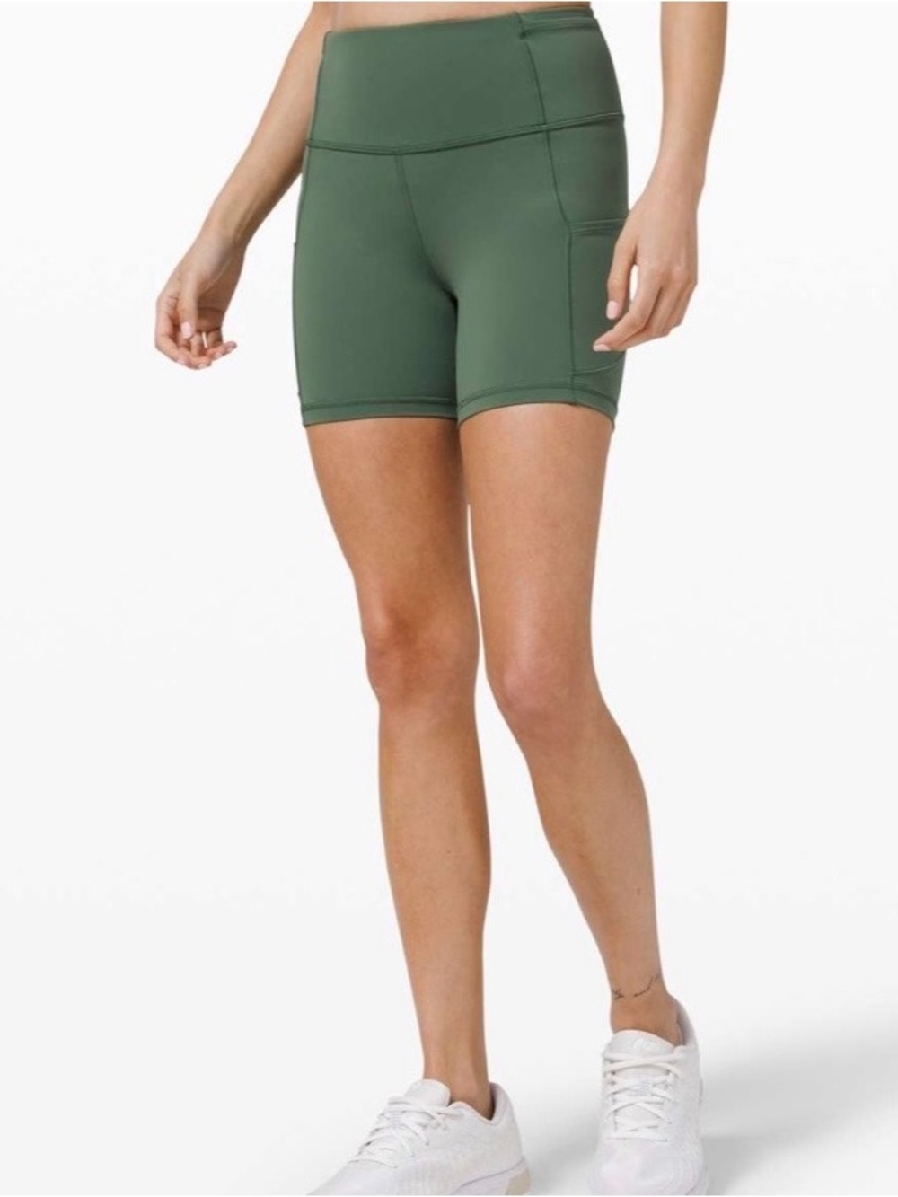 Lululemon Athletica High-Rise Bike Shorts Olive Green Sz 4 Small